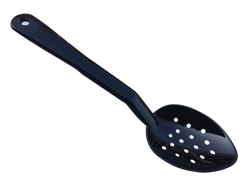 11-inch Black Polycarbonate Perforated Serving Spoon 1 11-inch Black Polycarbonate Perforated Serving Spoon